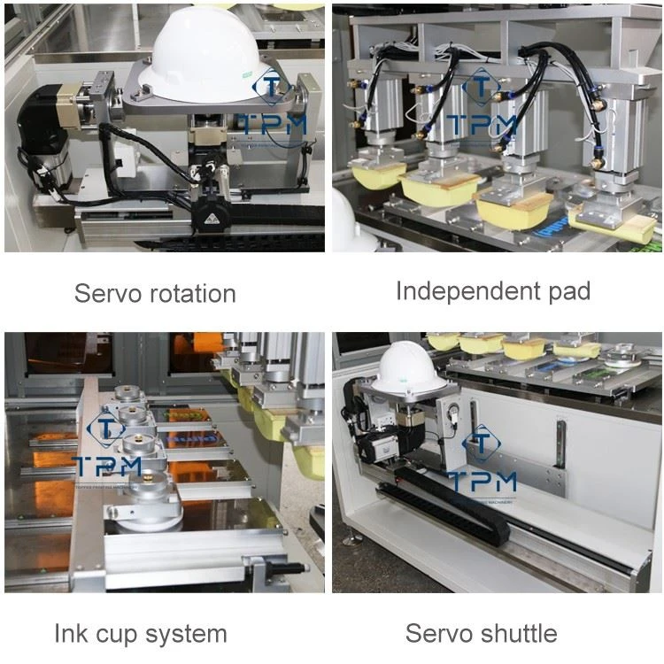 Safety Helmet Pad Printing Machine With Pad Cleaning Device